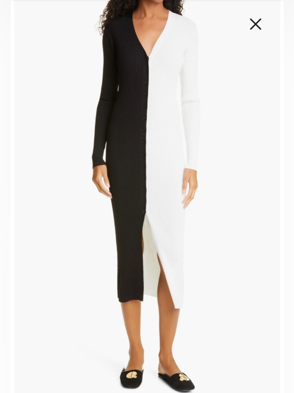 STAUD Shoko Colorblock Sweater Dress (Size Large)